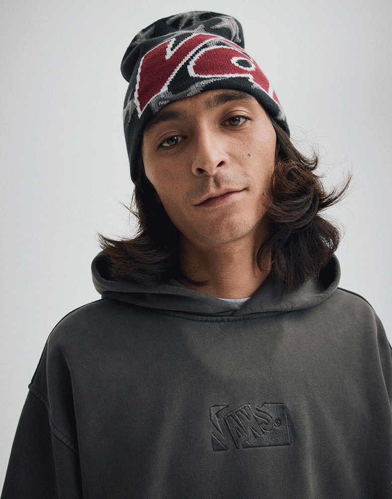 Gif of a man and woman in different all fleece outfits.