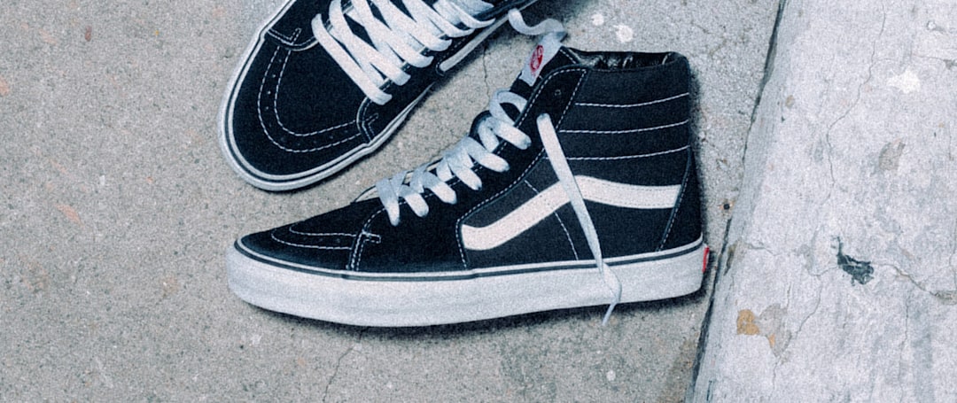 Vans black Sk8-Hi on concrete floor