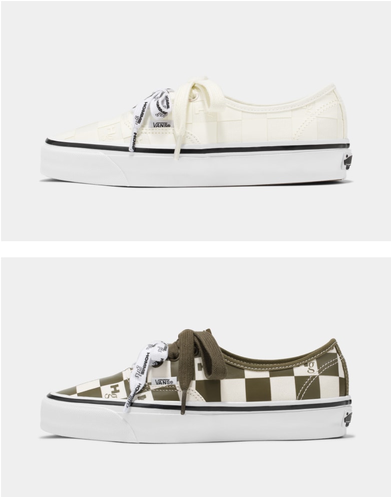 OTW by Vans x Hommegirls authentic checkerboard shoes in brown and white