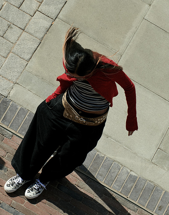 A girl taking a selfie.
