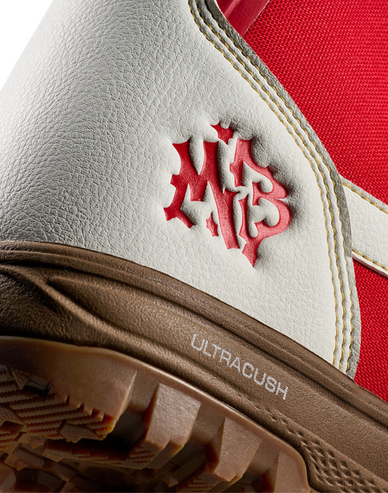 Close-up on the heel and logo on Mia Brookes’s Encore Pro.