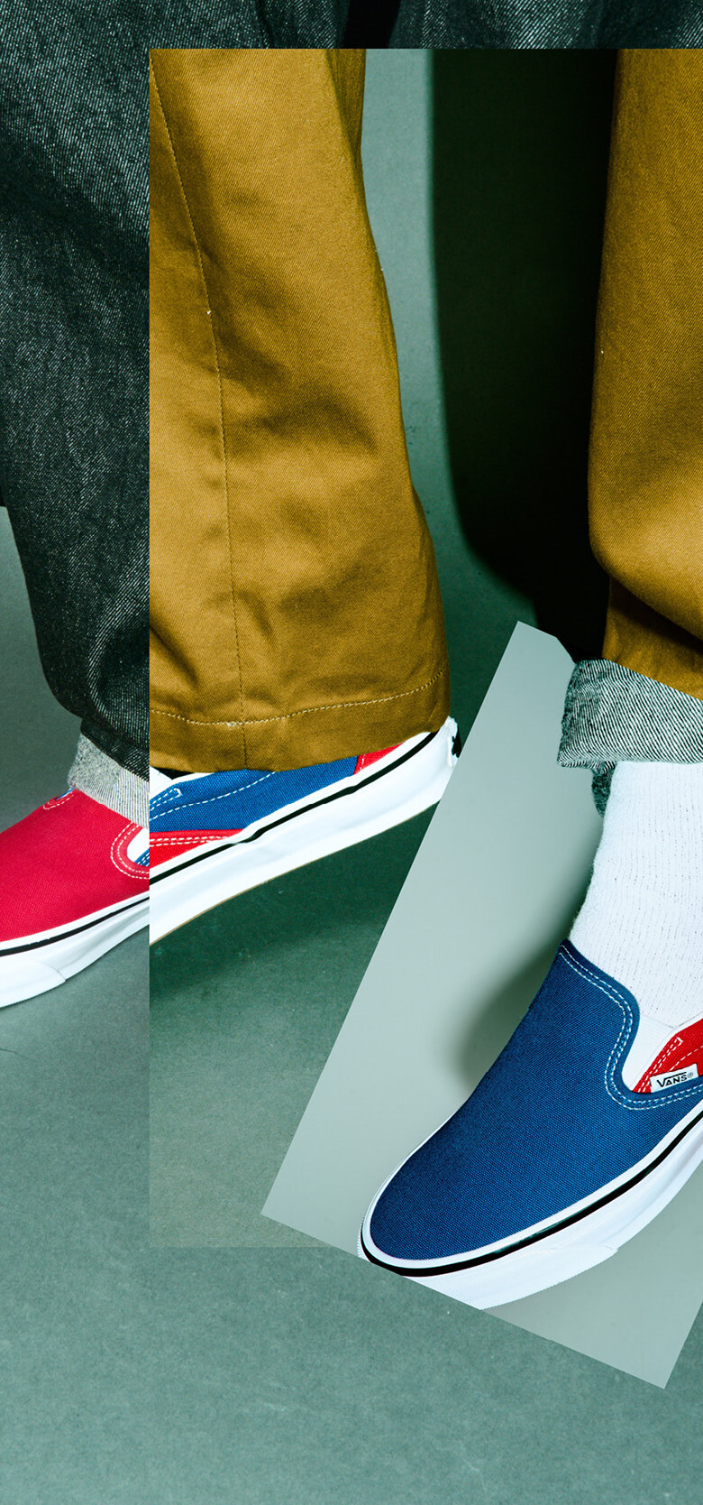 OTW by Vans X Engineered Garment slip on shoes in a split frame 