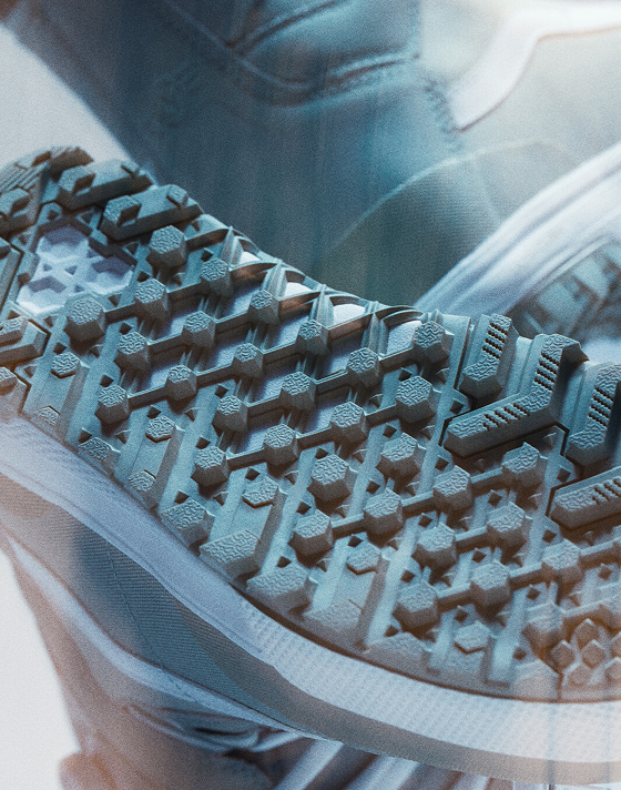A close-up of the V2 WafflePro Outsole on the Luna Pro snowboard boot.