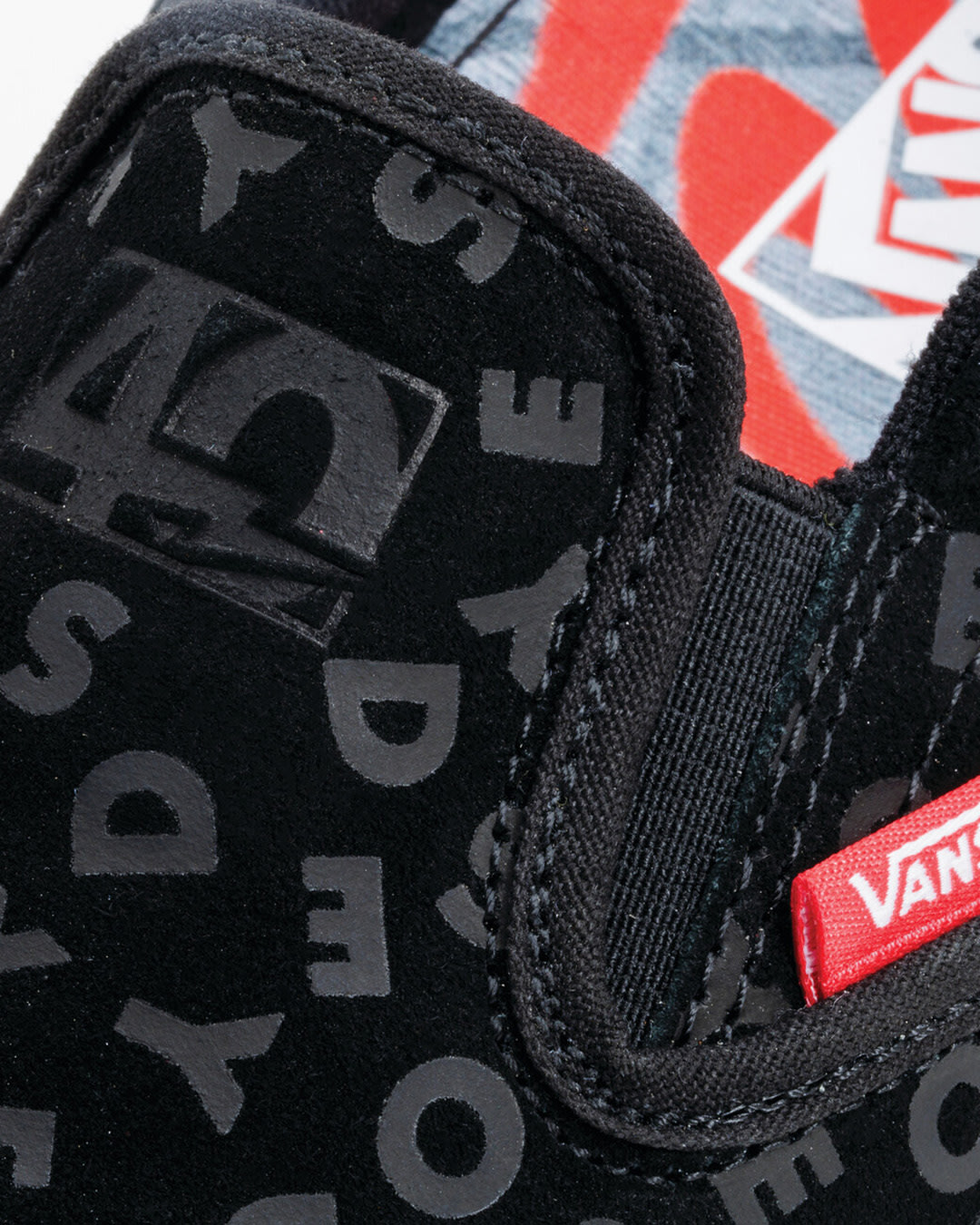 Close up of the front of the BMX Slip-On Wafflecup shoe.
