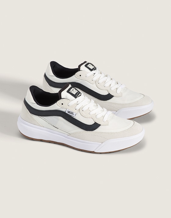 A pair of white and navy UltraRange 2.0 in a photography studio.
