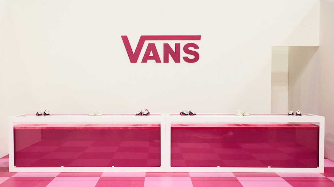 The Vans display of the new Premium Old Skool Pearlized shoes.