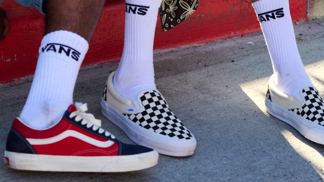 Old Skool Vans and Checkerboard Slip-On Vans.
