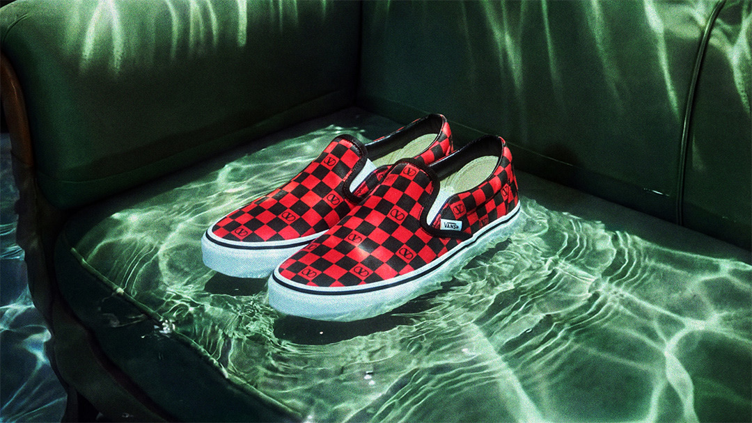 Vans Valintino Shoes under water.