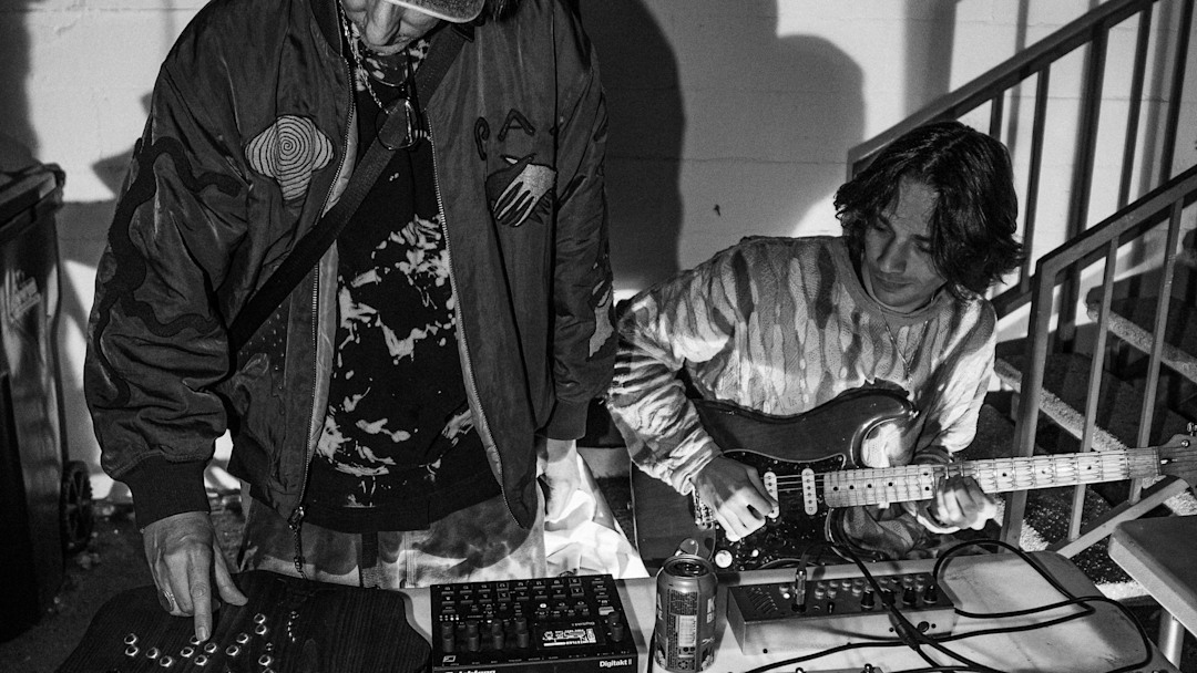 The Ruschas playing live music at Mikey February's film screening.