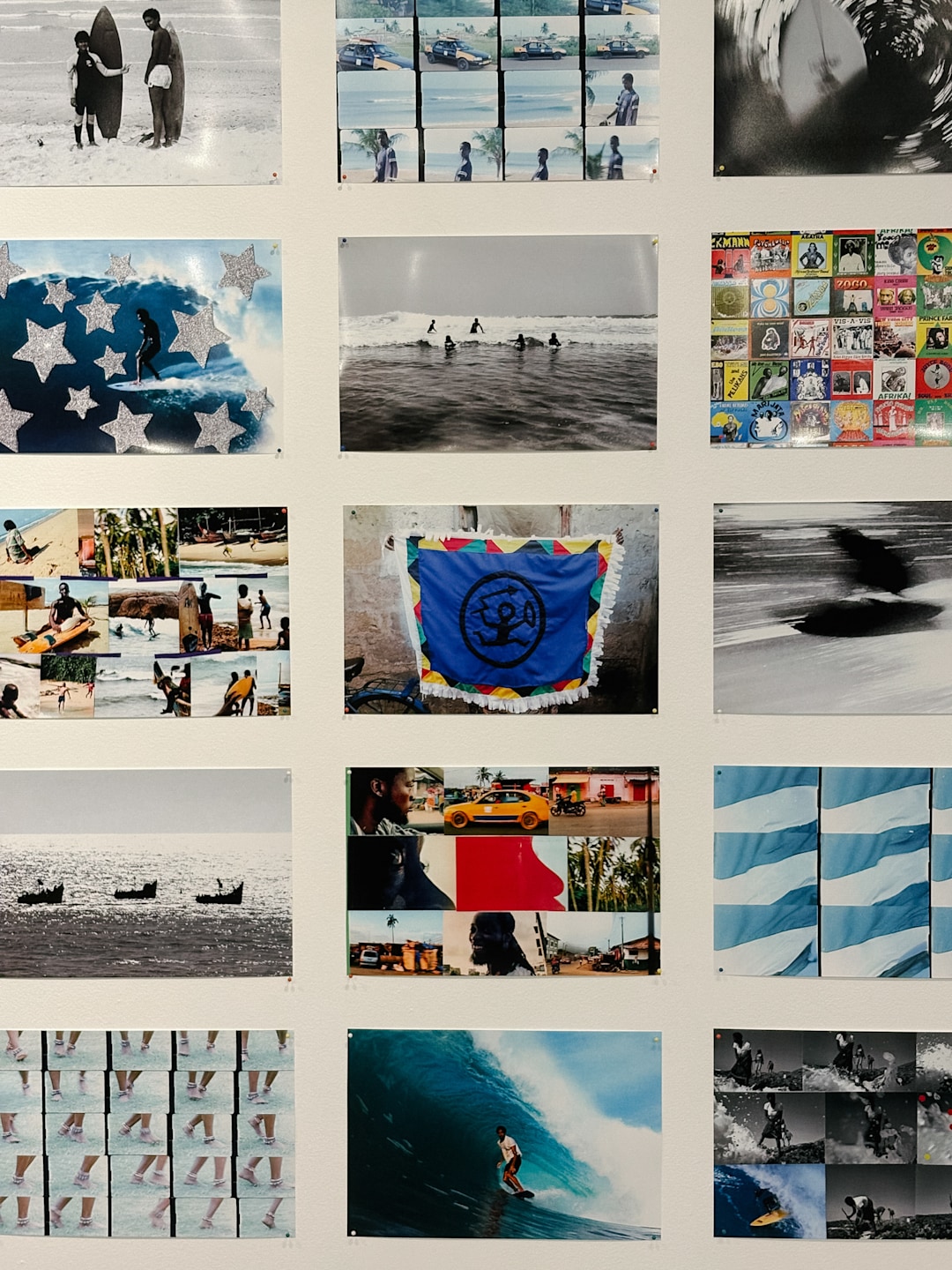 Mikey February's book photos on the wall.