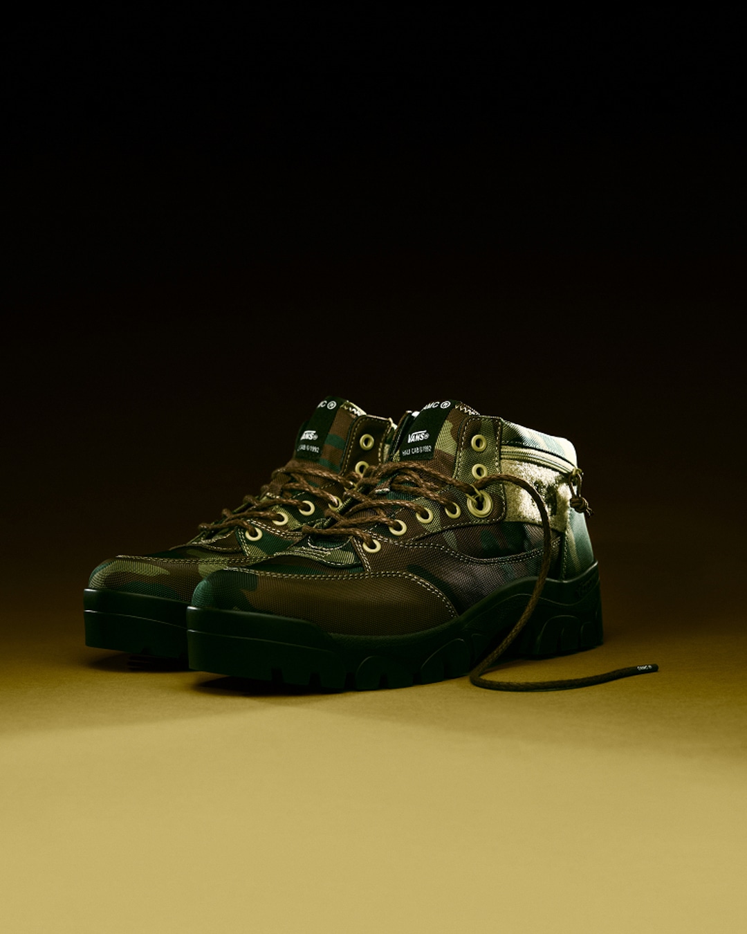 OTW by Vans X OAMC Half Cab SP Boot on a black background.