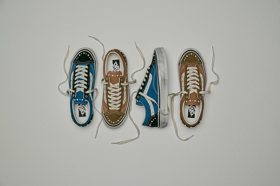 Two pairs of Old School 36 Pearlized, in blue and brown.