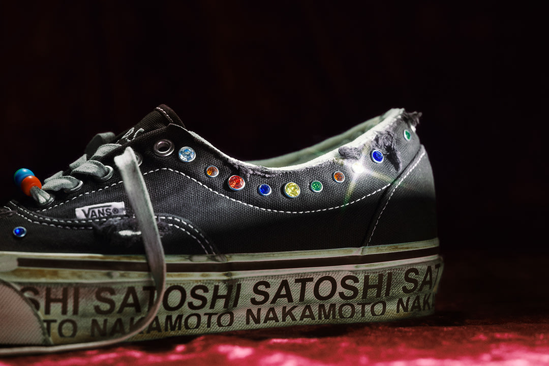 Slide profile of the Vans x Satoshi shoe.