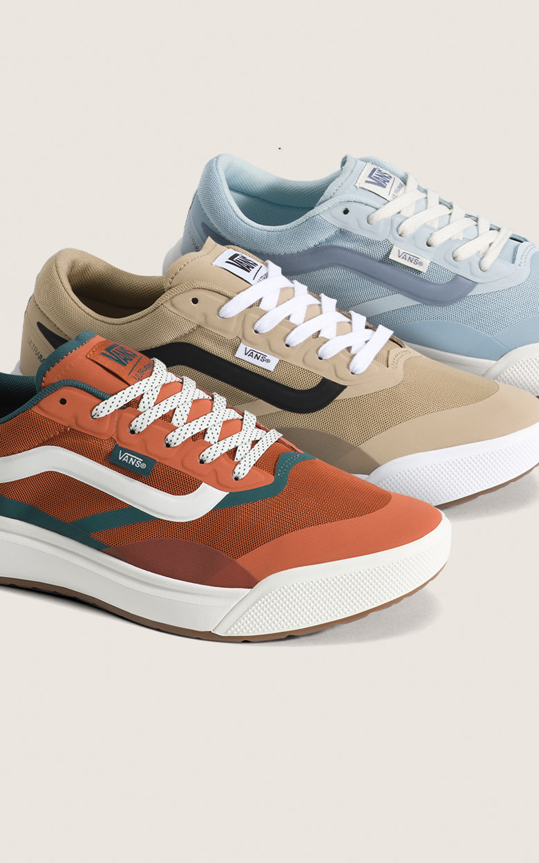 The new light bronze brown colorway, the incense brown colorway, and dawn mist blue colorway on the UltraRange 2.0.