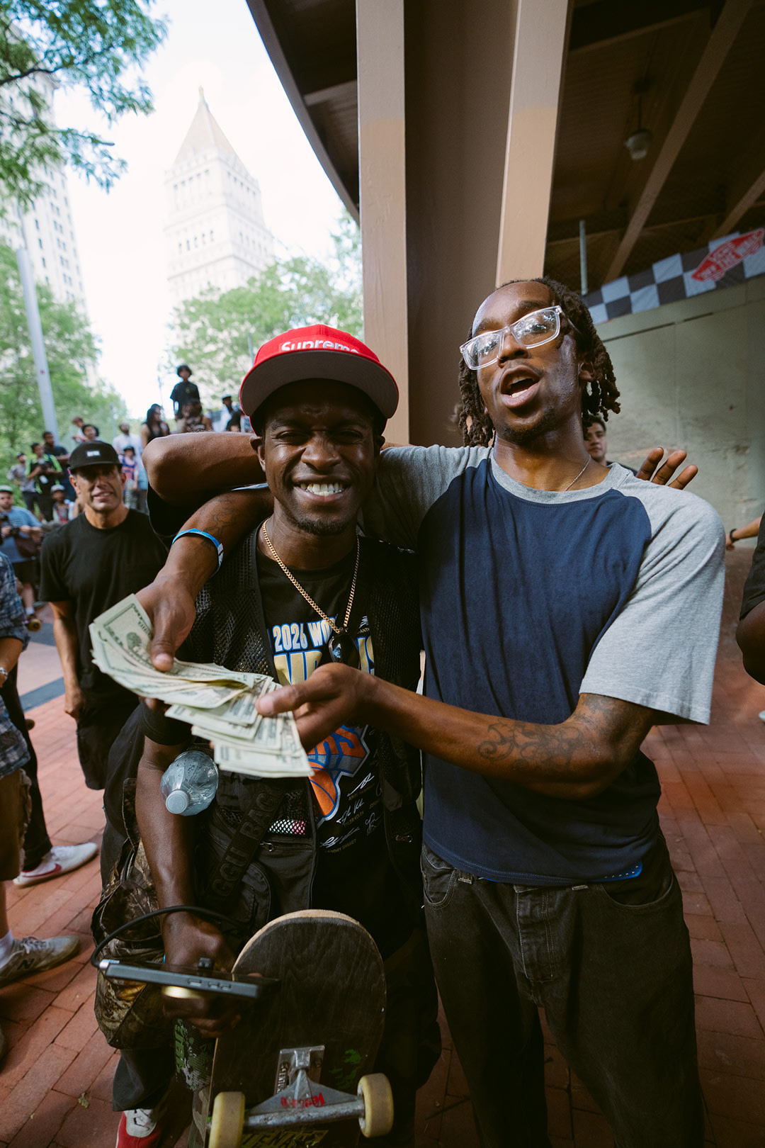 Two men taking a photo at the Vans Go Skateboarding Day Event 2026