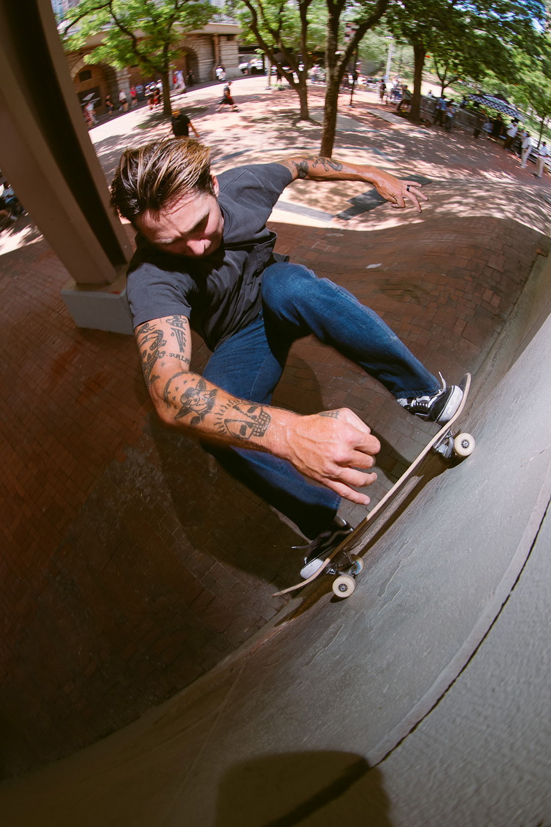 A skateboard athlete doing a trick off a wall at the Vans Go Skateboarding Day Event 2026
