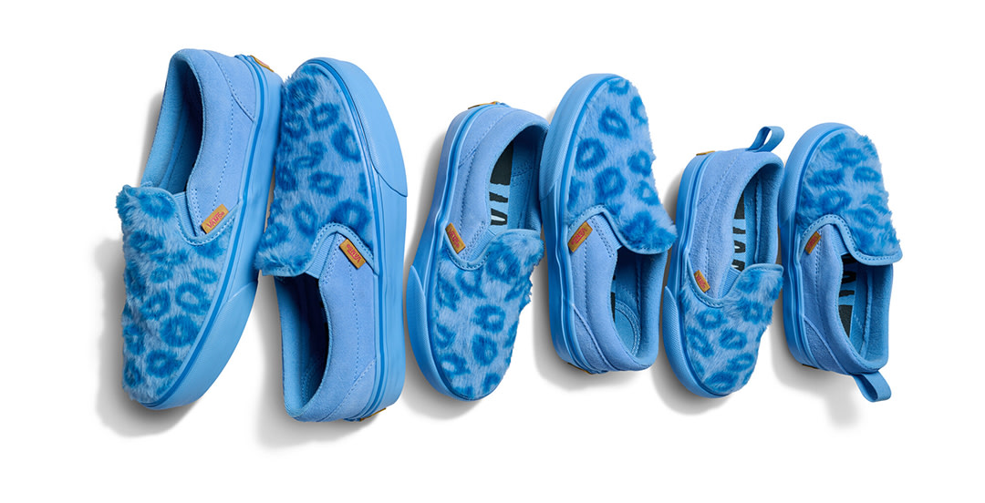 The new derpy K-Pop Demon Hunters x Vans shoes are laid out with a white background. 