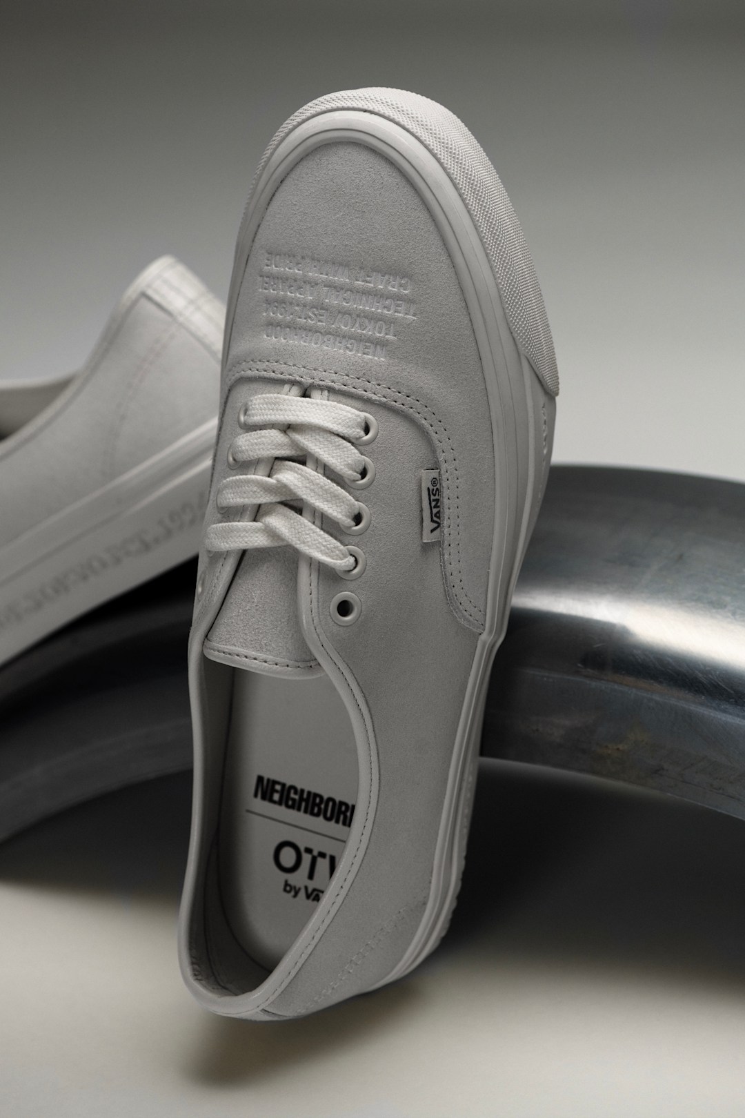 photo of OTW x NEIGHBORHOOD Vans Authentic shoe collab in all white