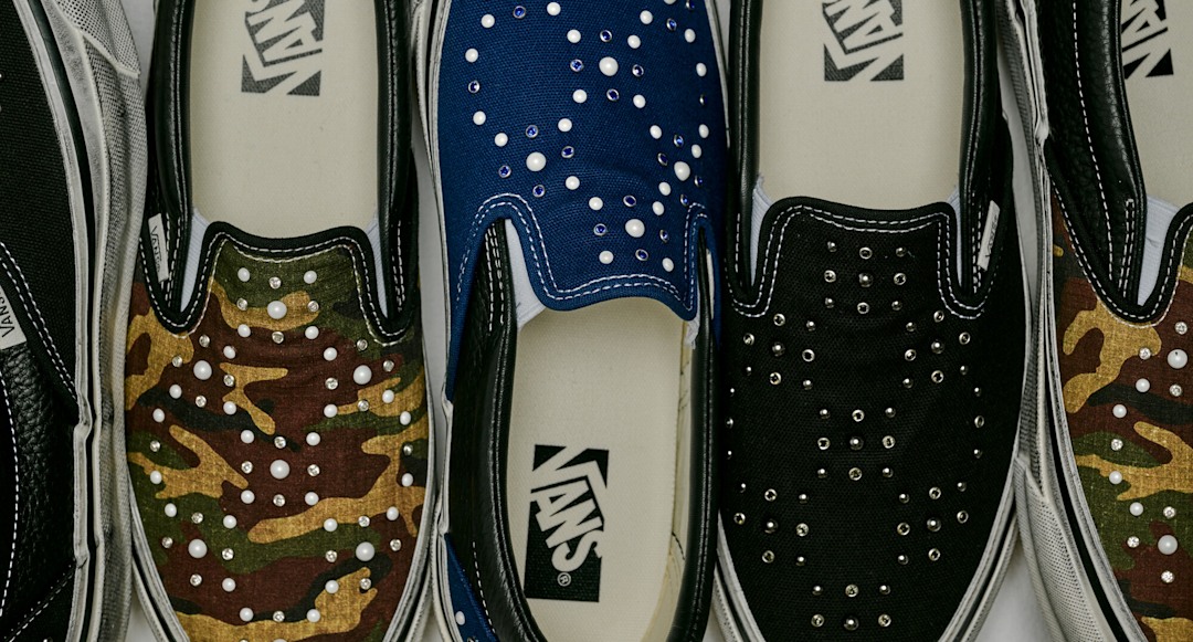 Vans Classic Slip-On Pearlized Navy and Camo