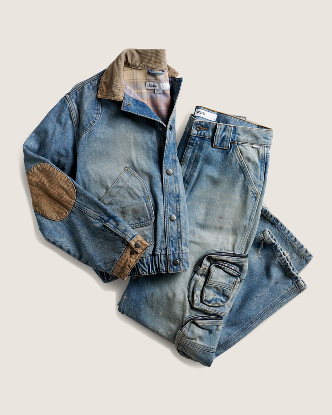 Vansza Denim Hunting Jacket and Multi-Pocket Denim Pant 