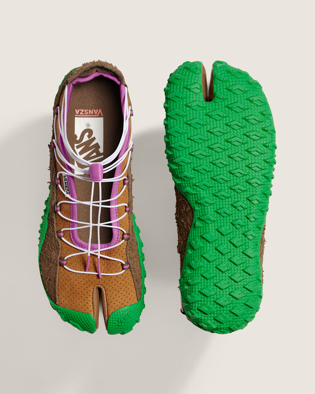 Vansza LX Tabi Hiker in brown and green