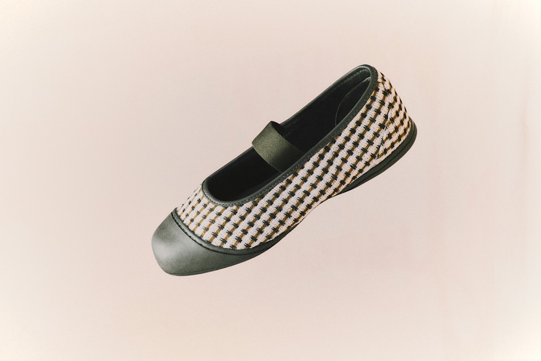 Focused shot of OTW Mary Jane Prima classic ballet inspired silhouette with square toe.