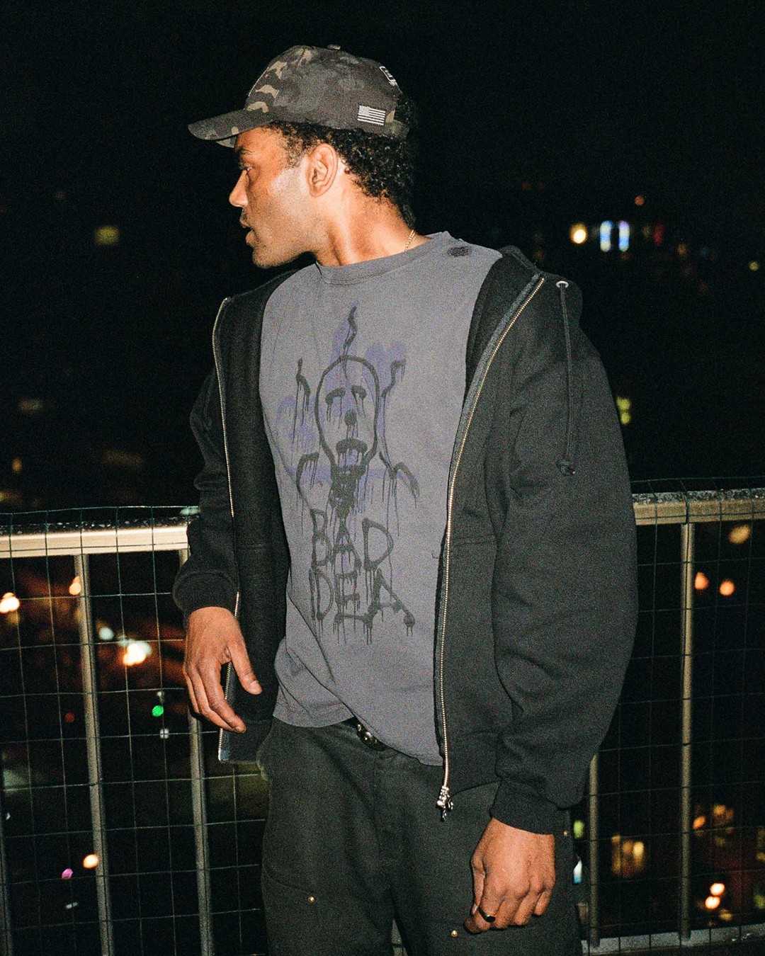 OTW x Bad Idea by CHITO washed black t-shirt. 
