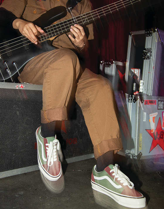 Old Skool Premium Vans Shoes in Brown and Green