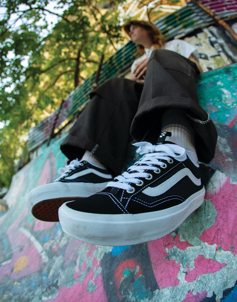 Skate Old Skool 36+ Shoe in Black / White / Red | Vans