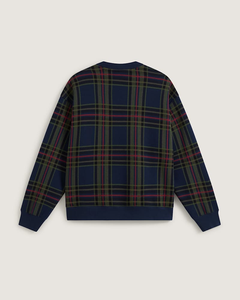 Мужская толстовка Vans Printed Plaid Crewneck, цвет: Dress Blues — фото 2