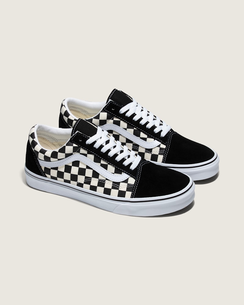 Кроссовки Vans Old Skool Checkerboard, цвет: Чёрный / Белый — фото 2