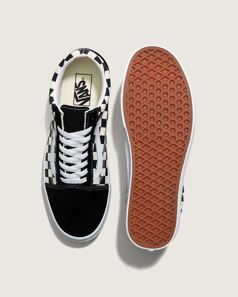 Кроссовки Vans Old Skool Checkerboard, цвет: Чёрный / Белый — фото 3