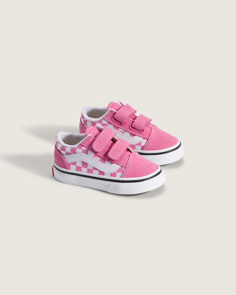 Кроссовки Vans Old Skool V Checkerboard Shoe для малышей, цвет: Розовый — фото 2