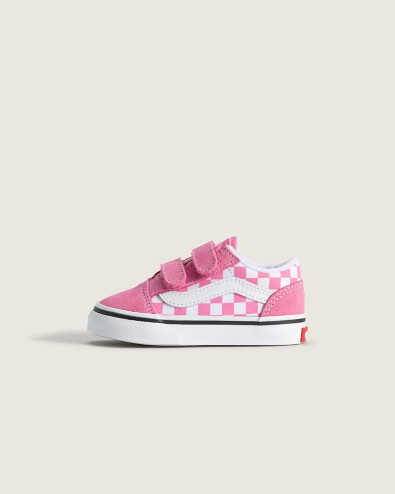 Кроссовки Vans Old Skool V Checkerboard Shoe для малышей, цвет: Розовый