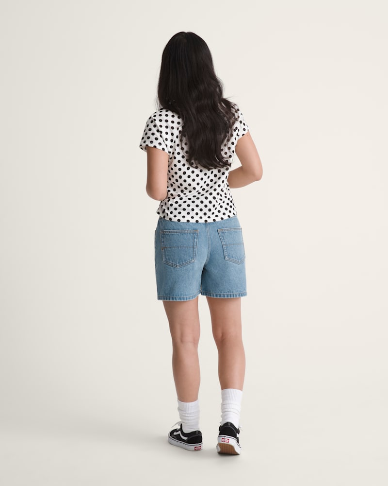 Женские шорты Vans Check-5 Mid Rise, цвет: Стоунвош синий — фото 5