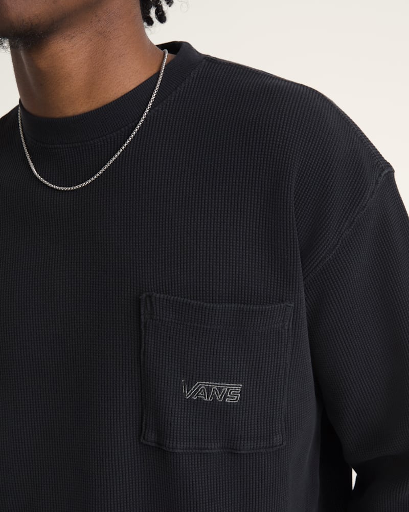 Мужской топ Vans Core Long Sleeve Thermal, цвет: Чёрный — фото 5