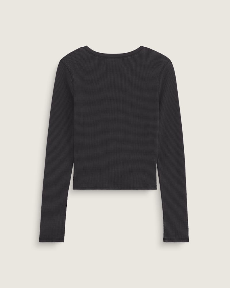 Женская рубашка Vans Teri Waffle Long Sleeve, цвет: Чёрный — фото 2