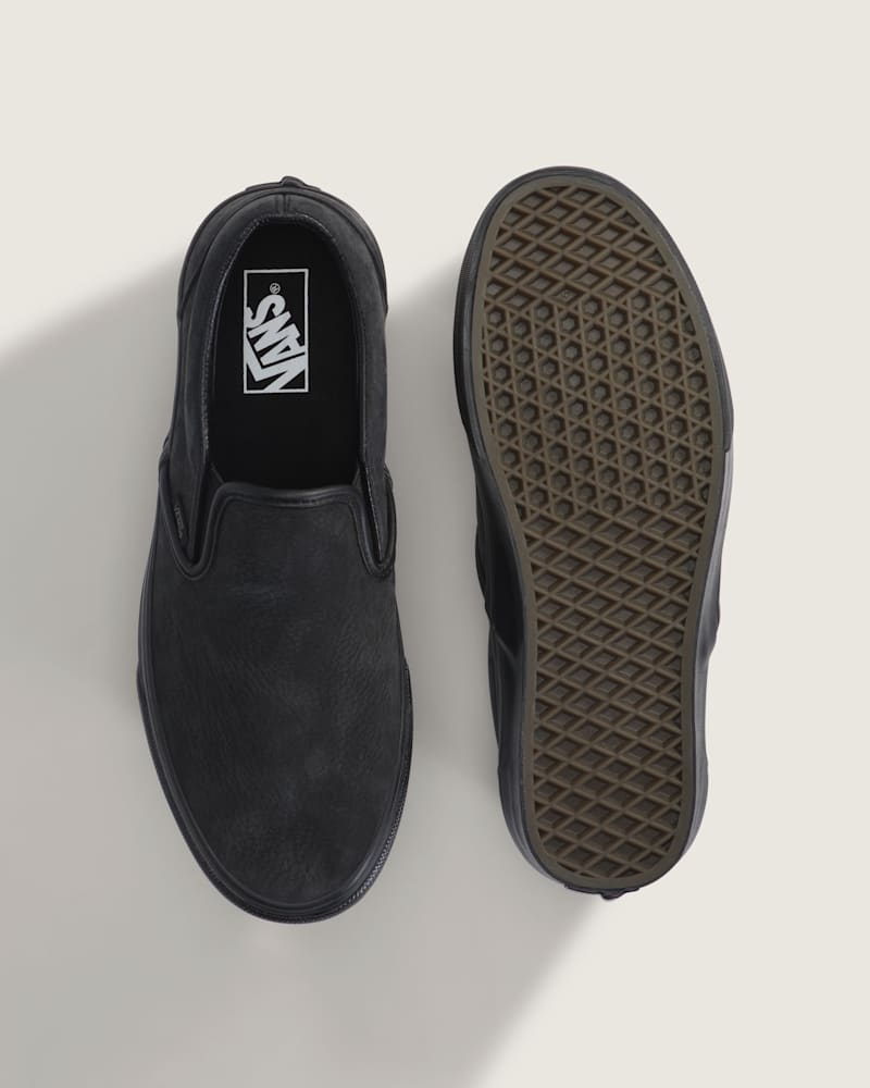 Мужские кроссовки Vans Classic Slip-On, цвет: Кожаный чёрный / Чёрный — фото 3