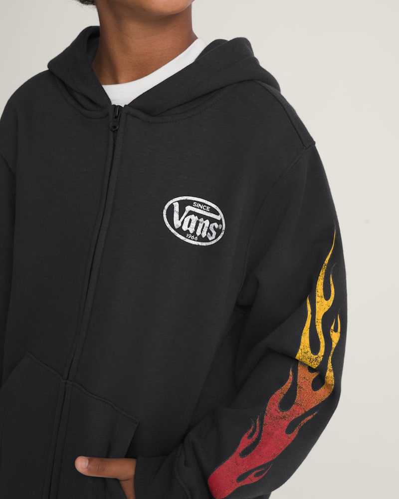 Детские куртки Vans Burnin' Up Full Zip, цвет: Чёрный — фото 4