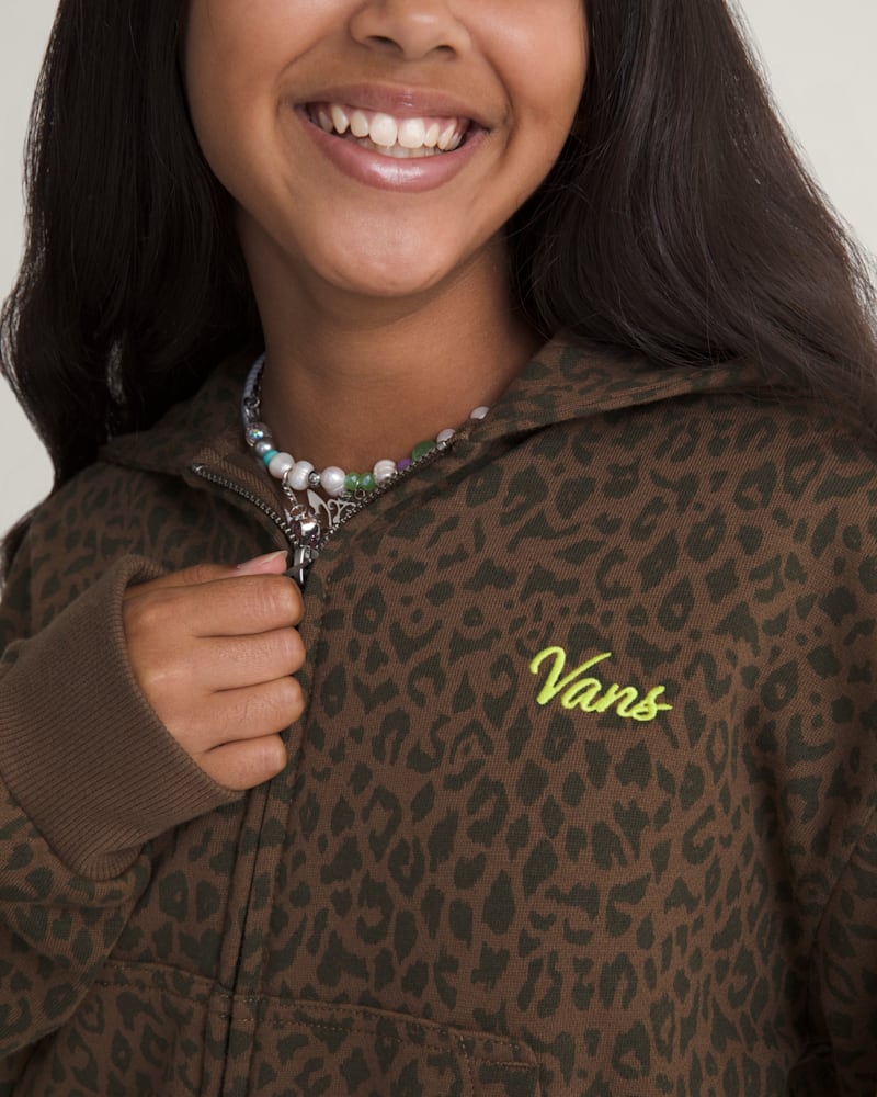 Детские куртки Vans Script Logo Full Zip, цвет: Винтажный какао коричневый — фото 5