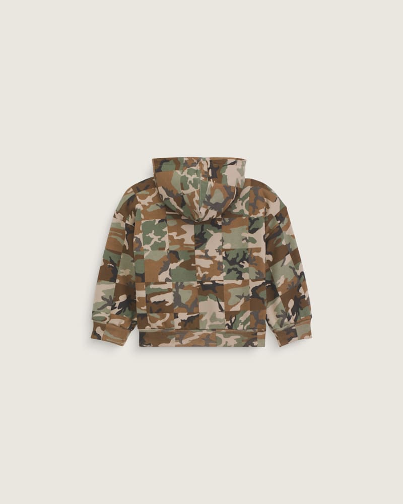 Детское худи Vans Checker Camo Full Zip, цвет: Камуфляжный зелёный / Серый — фото 2