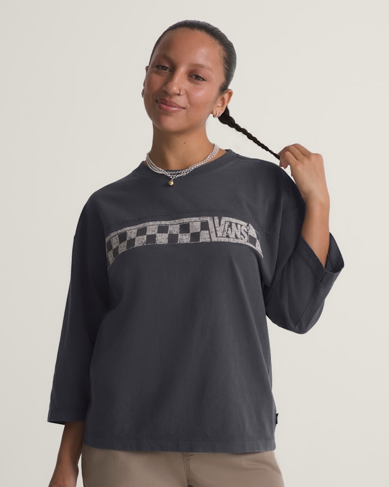 Женская футболка Vans Dudley Jersey Tee, цвет: Угольный серый — фото 3