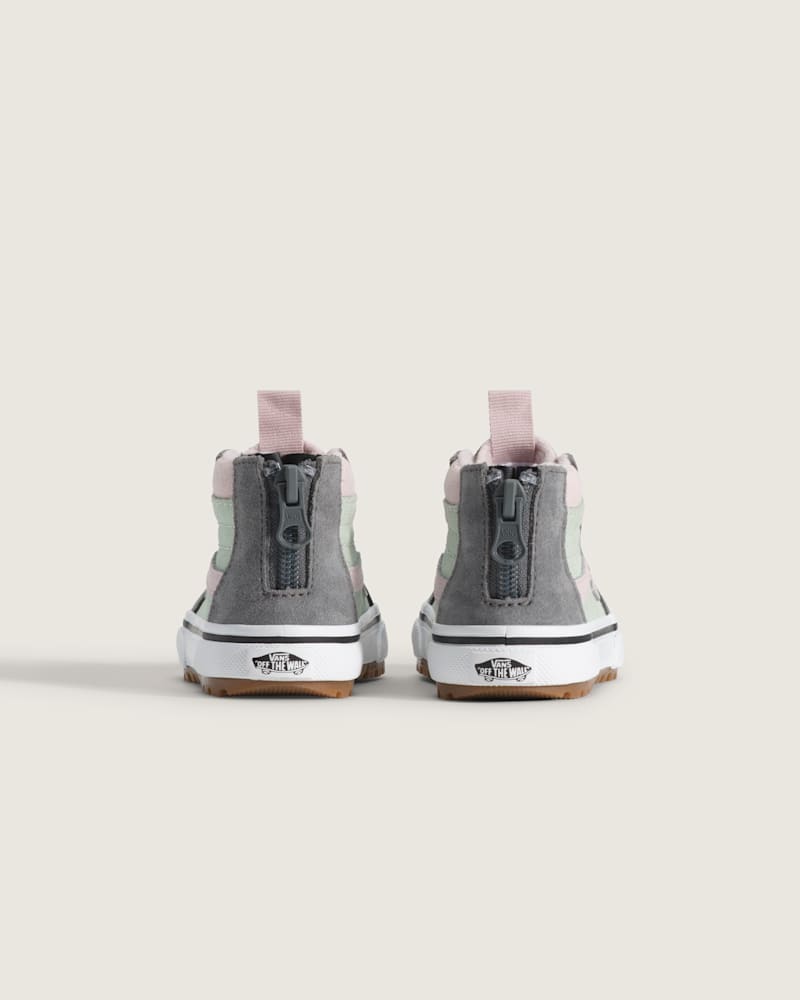 Кроссовки Vans Sk8-Hi Zip Insulated Shoe для малышей, цвет: Оловянный бежевый мятный зелёный — фото 4