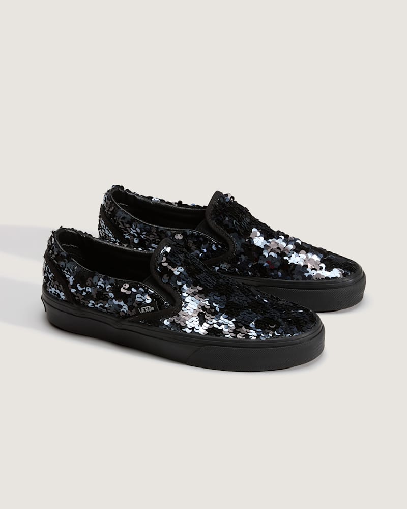 Женские кроссовки Vans Classic Slip-On, цвет: Чёрный / Серый — фото 2