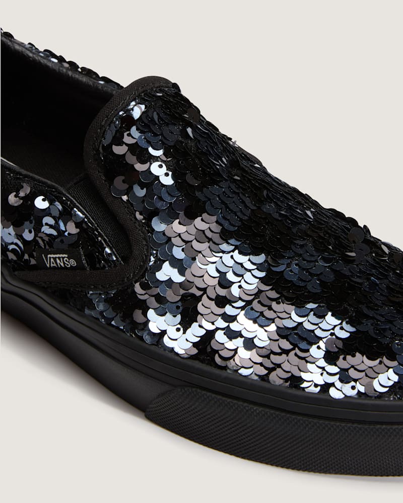 Женские кроссовки Vans Classic Slip-On, цвет: Чёрный / Серый — фото 5