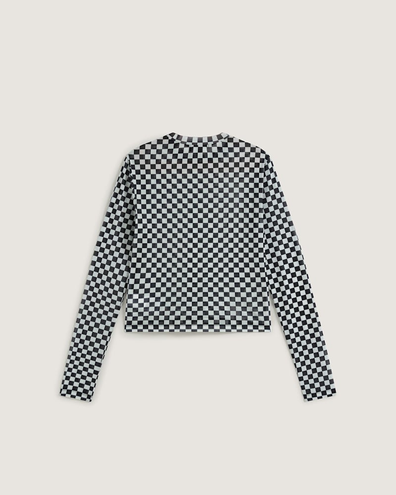 Женский топ Vans Ludlow Mesh Long Sleeve Top, цвет: Чёрный / Белый — фото 2