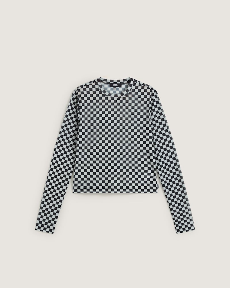 Женский топ Vans Ludlow Mesh Long Sleeve Top, цвет: Чёрный / Белый