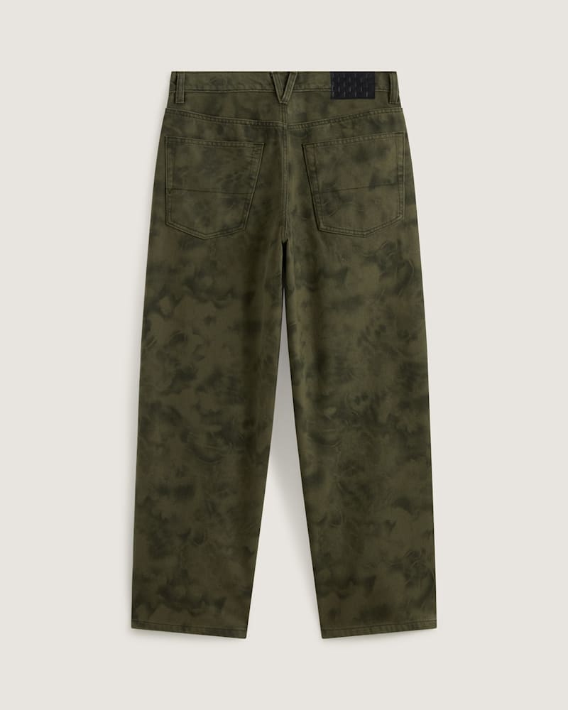 Мужские брюки Vans Check-5 Baggy Printed Denim Pant, цвет: Оливковый зелёный / Обсидиановый зелёный — фото 2