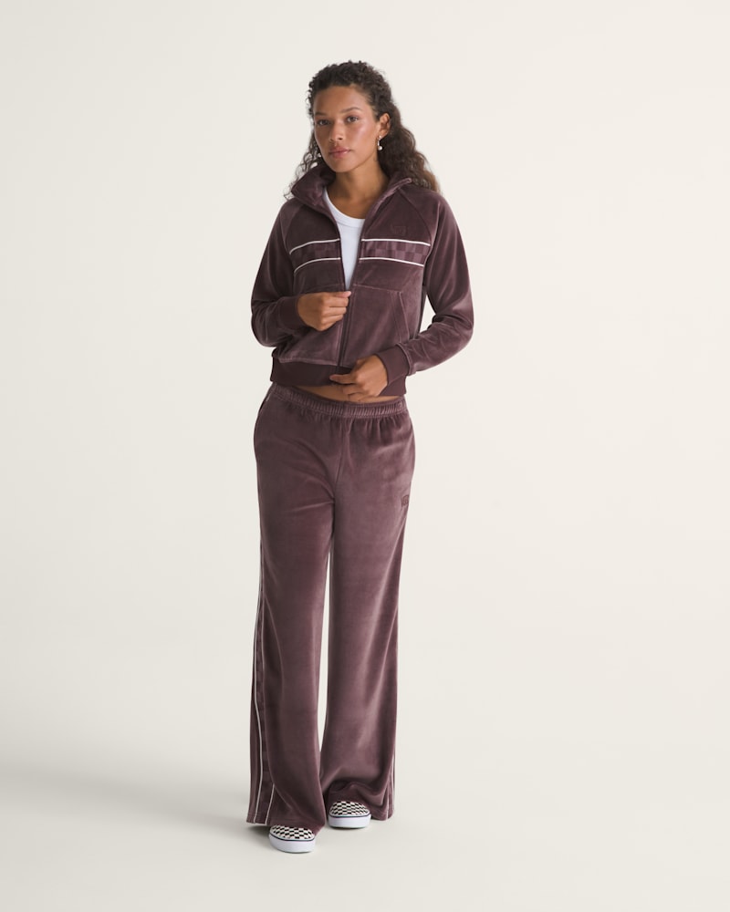 Женская куртка Vans Nikita Velour Track Jacket, цвет: Коричневый — фото 5