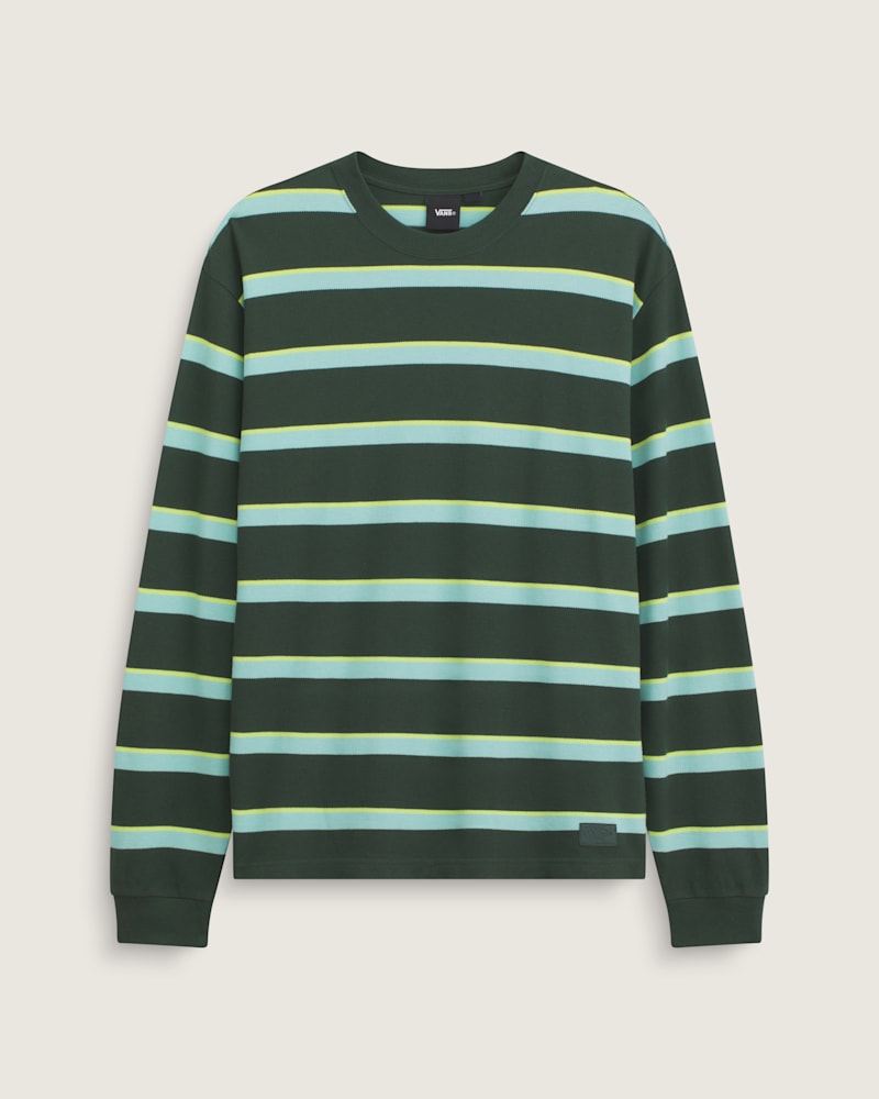 Мужской топ Vans Vorlop Stripe Long Sleeve Knit, цвет: Зелёный
